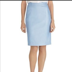 WHBM blue leather pencil skirt size 14